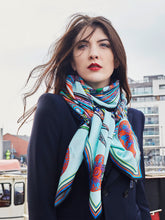 bowing birds-cotton/silk scarf-ritawhite designer