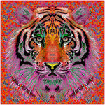 Orange Tiger, 110cm Square Silk Scarf