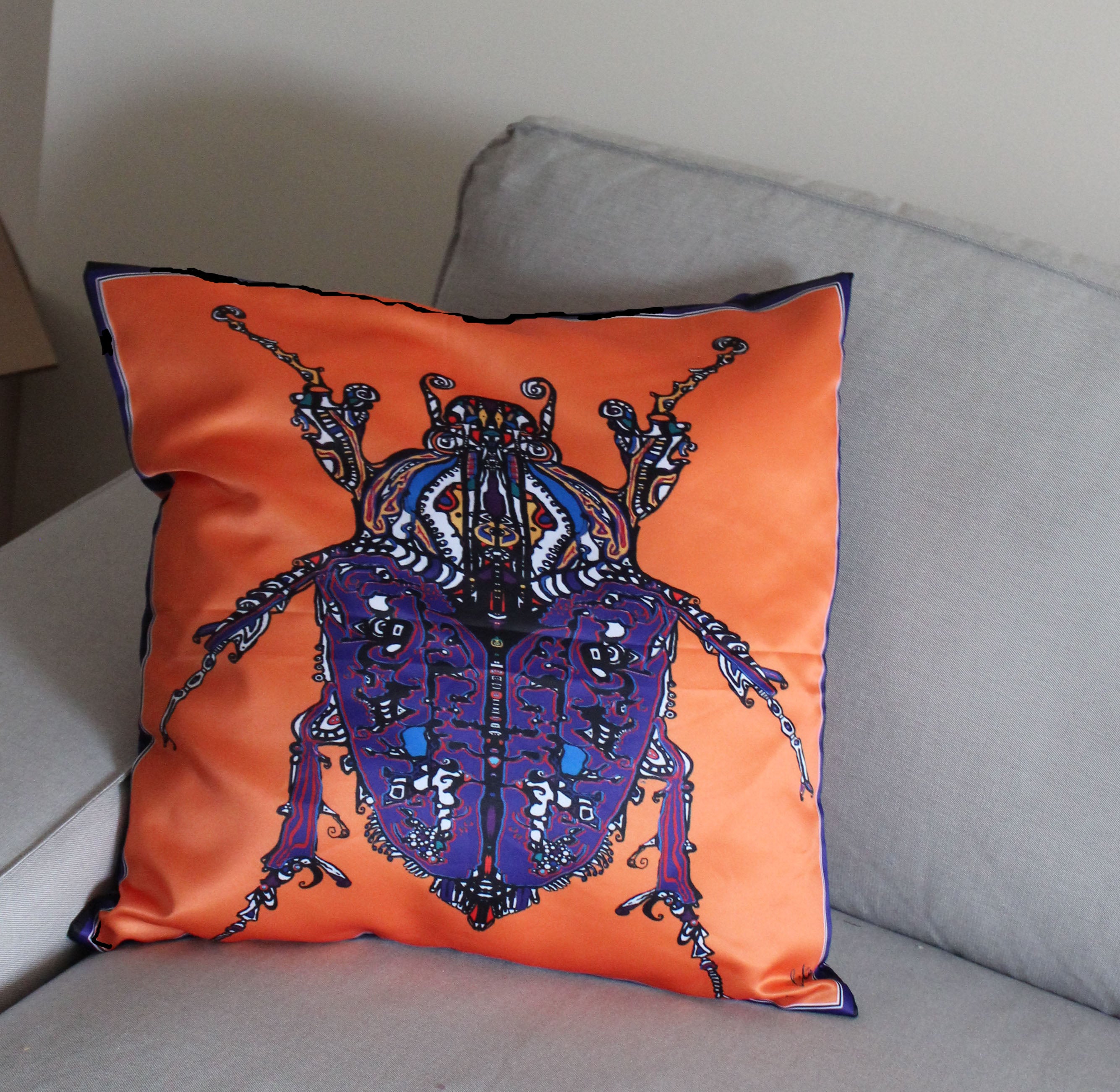 Orange Beetle Cushion