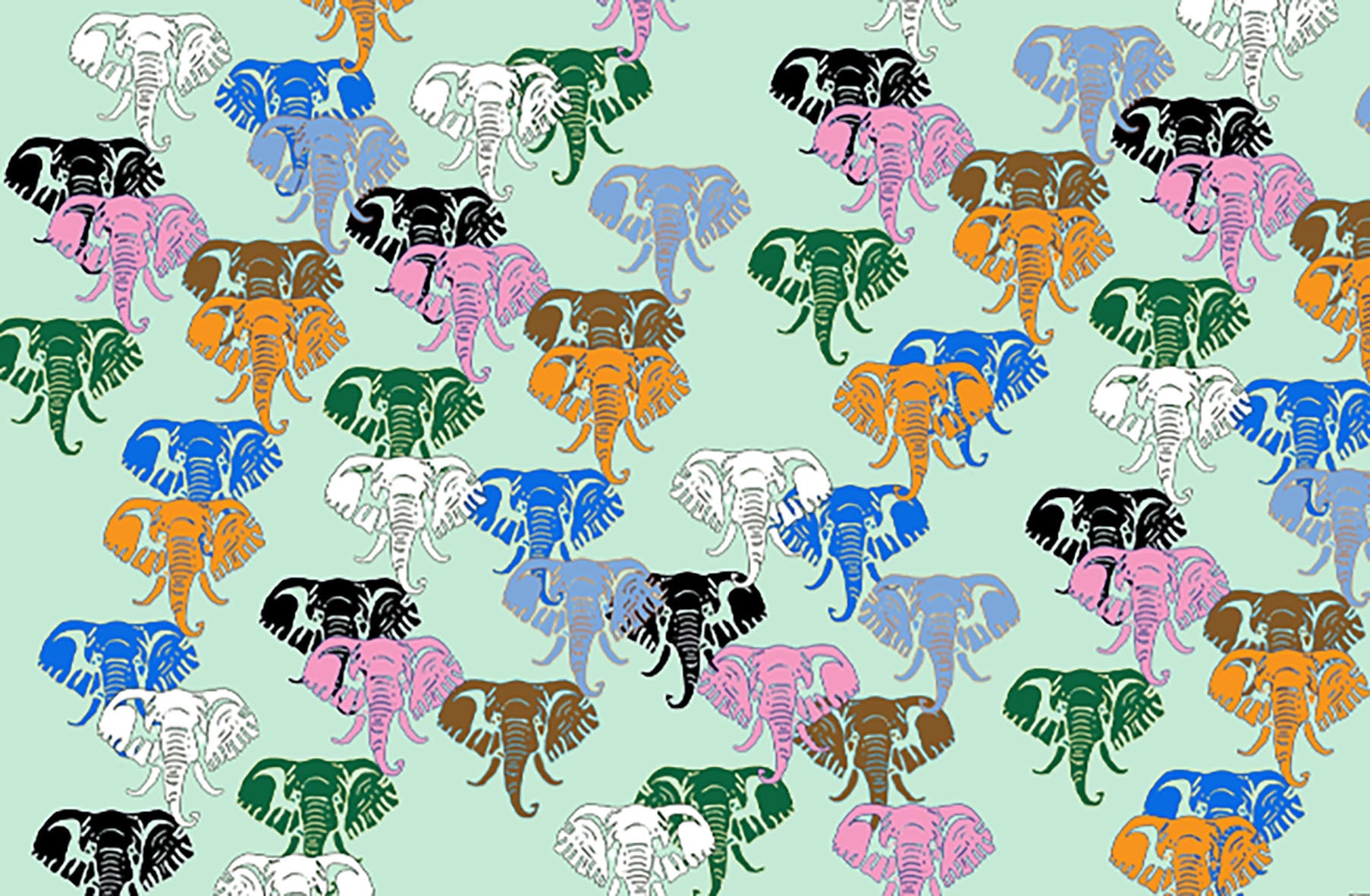 Adult Size, Elephant Trunks, 100% Silk Twill Tie