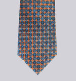 Adult size, Orange & Blue Footballs, 100% Silk Twill Tie