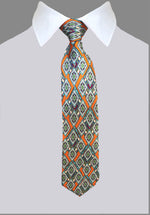 Adult size, Orange Diamonds, 100% Silk Twill Tie