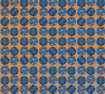 Adult size, Orange & Blue Footballs, 100% Silk Twill Tie