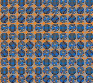 Adult size, Orange & Blue Footballs, 100% Silk Twill Tie