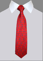 Adult Size, Red Chess Pieces, 100% Silk Twill Tie