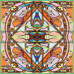 Life in Orange & Pink, 110cm Square Silk Scarf