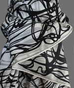 Black & White ,Celtic Swirls. Long Silk Scarves
