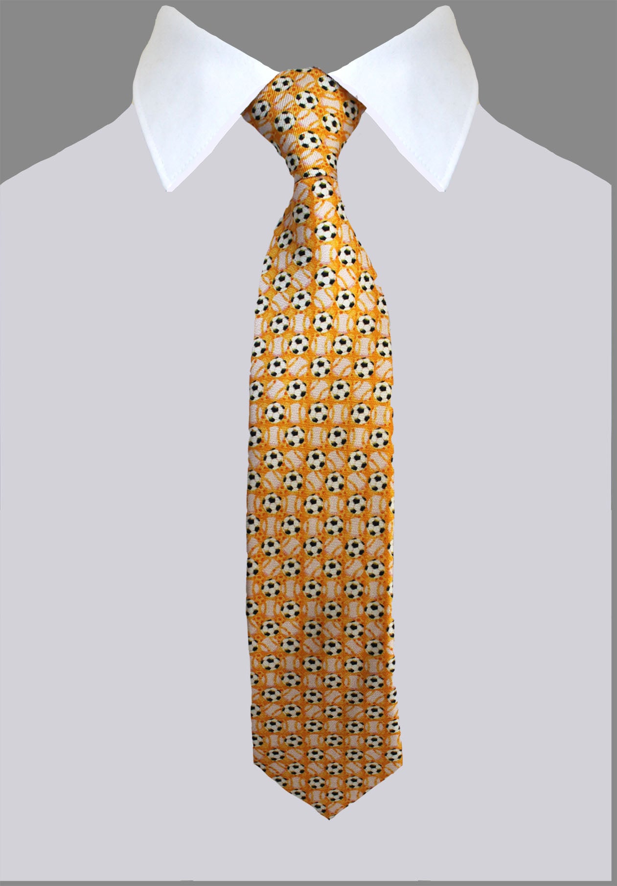 Adult size, Yellow Football, 100% Silk Twill Tie
