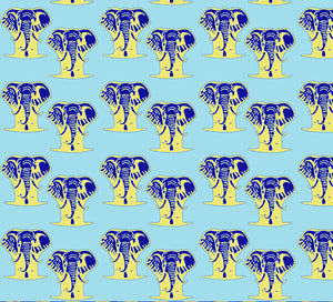 Boys size, Blue Elephant, 100% Silk Twill Tie