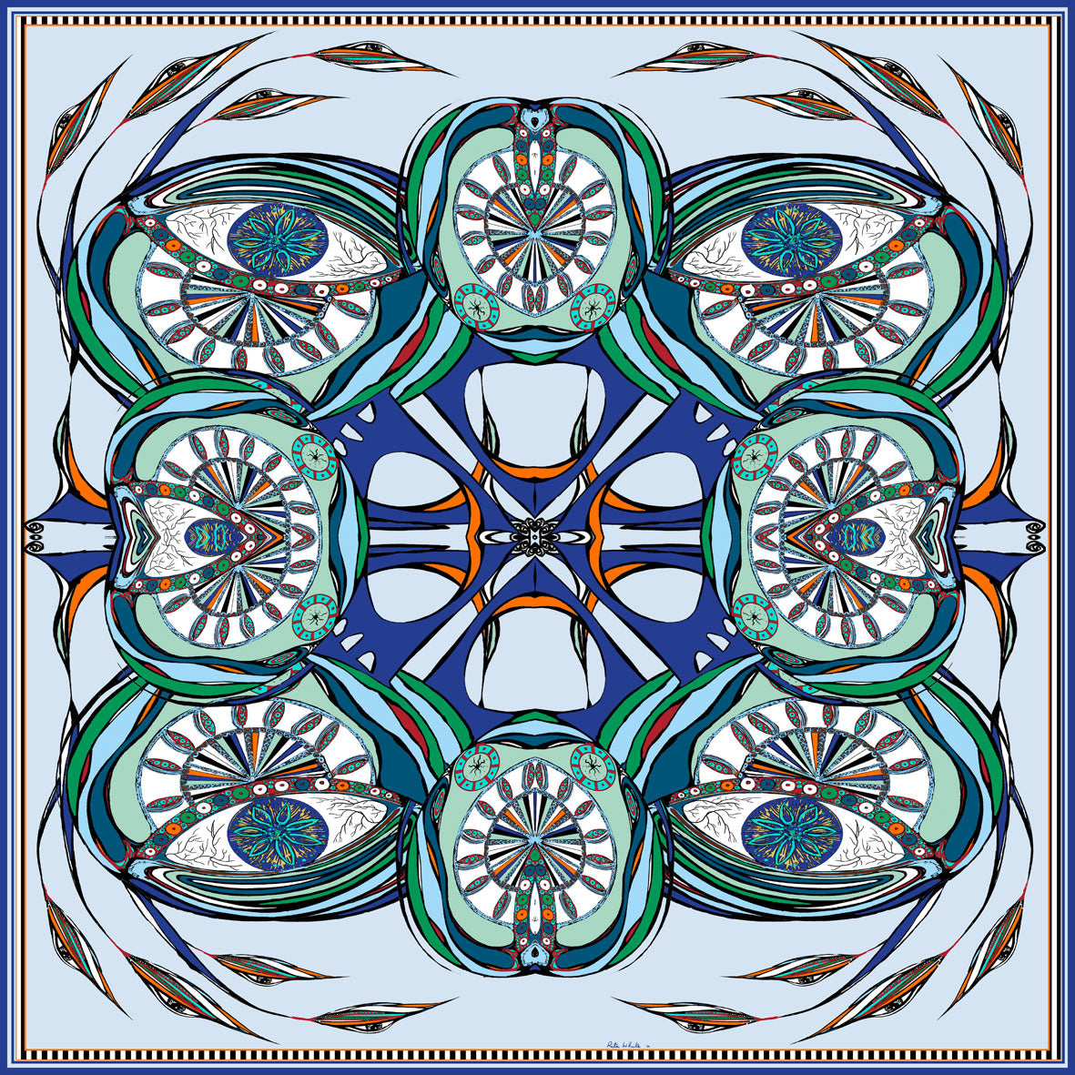 green eyes silk scarf rita white irish luxury fashion print designer