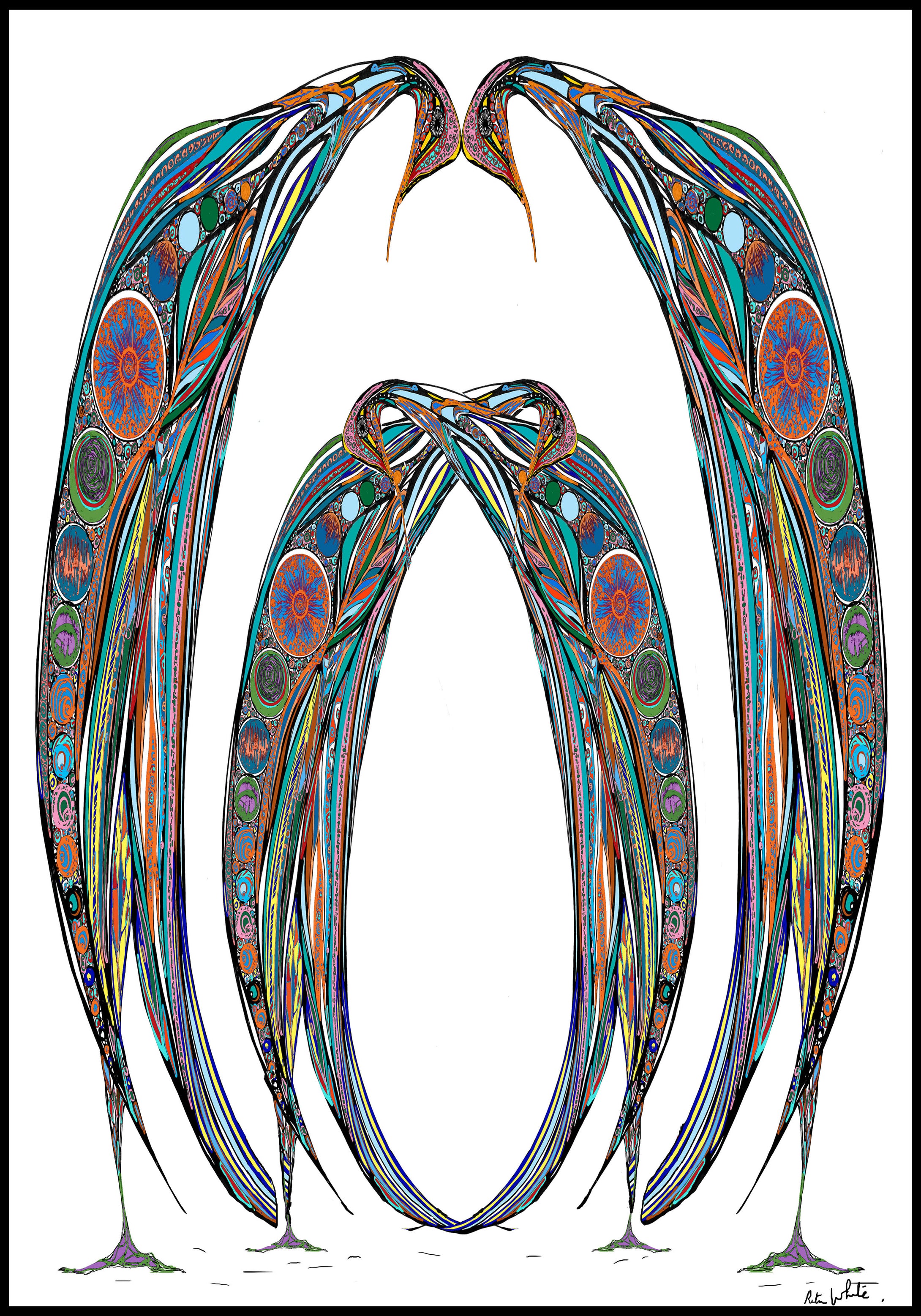 Bowing Birds, Drawing