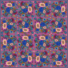 pink flowers print designer rita white cotton/silk scarf