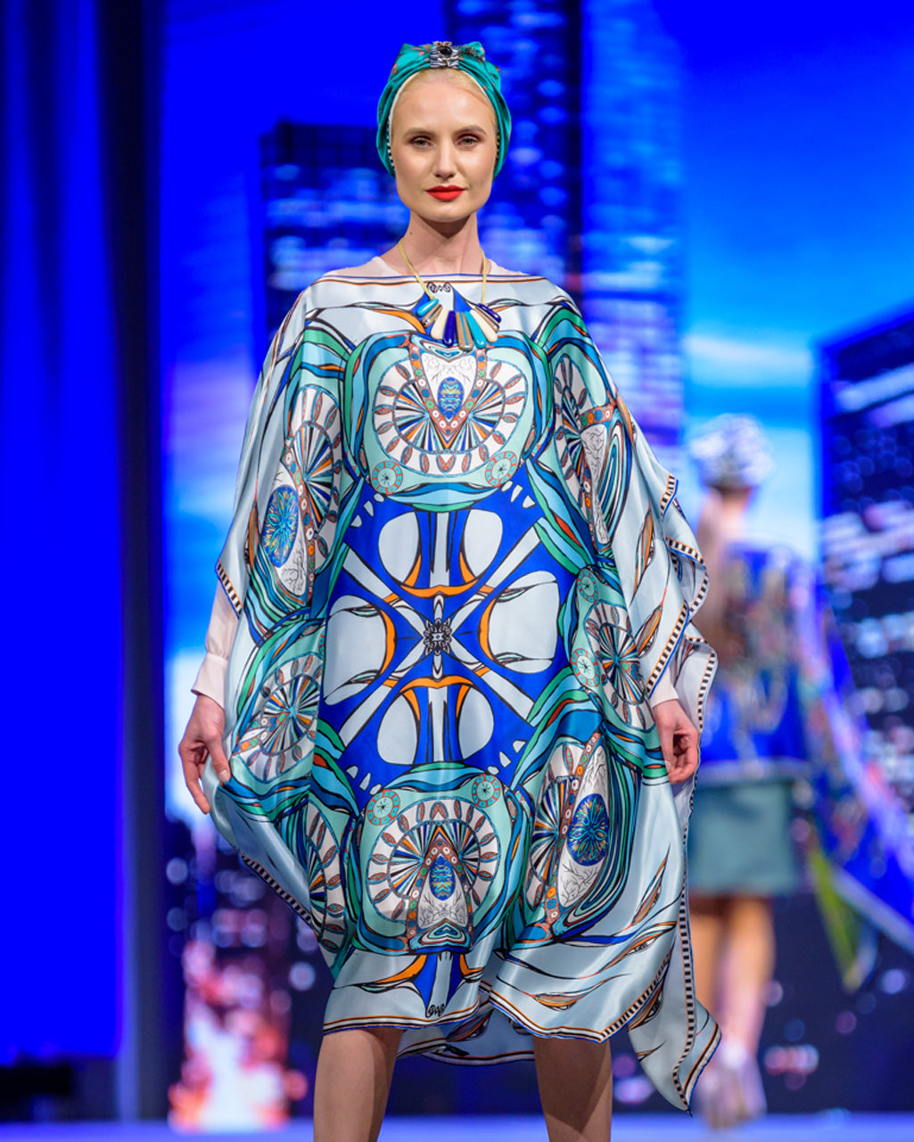 Green Eyes' 100% Silk, 110cm Square, Irish Luxury fashion