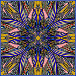 Two Birds in Gold, 110cm Square Silk Scarf