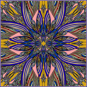Two Birds in Gold, 110cm Square Silk Scarf