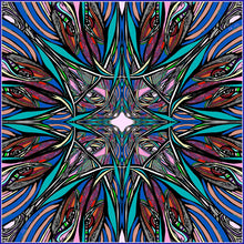 Two Birds in Blue, 110cm Square Silk Scarf