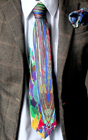 Blue Abstract Design, 100% Silk Twill Tie