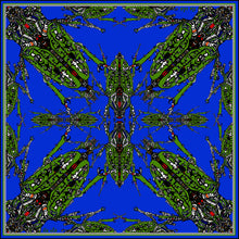 Blue /Green Beetle, 100% Silk Scarf