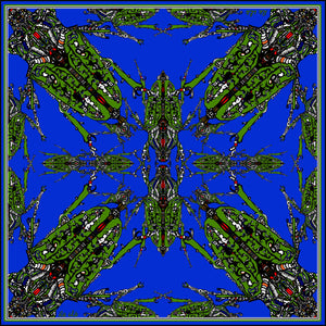 Blue /Green Beetle, 100% Silk Scarf