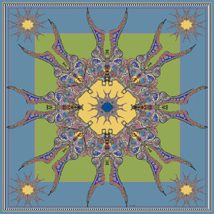 Blue/ Green Butterfly Circle,irish fashion print designer