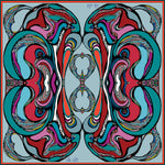 Boomerang Blue Silk Scarf