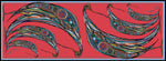 Red Bowing Birds, 100% Silk Twill, Long Rectangular Scarf