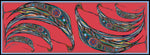 Red Bowing Birds, 100% Silk Twill, Long Rectangular Scarf