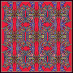 Red Butterflies, 100% Satin Silk, 100cm Square