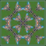 Summer Fly in Green, Silk Scarf