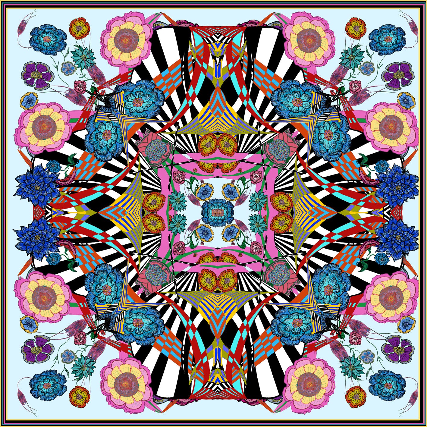 Flower Burst, Silk Scarf