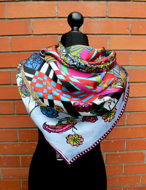 Flower Burst, Silk Scarf