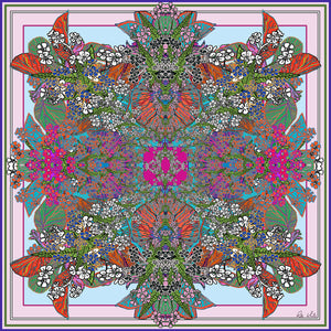 Flowers, 110cm Square Silk Scarf