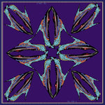 Purple Shoes, 100% Silk Twill, 70cm Square.