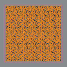 100% Silk Pocket Square in Gold Birds Pattern