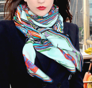 bowing birds-cotton/silk large-scarf-ritawhite designer