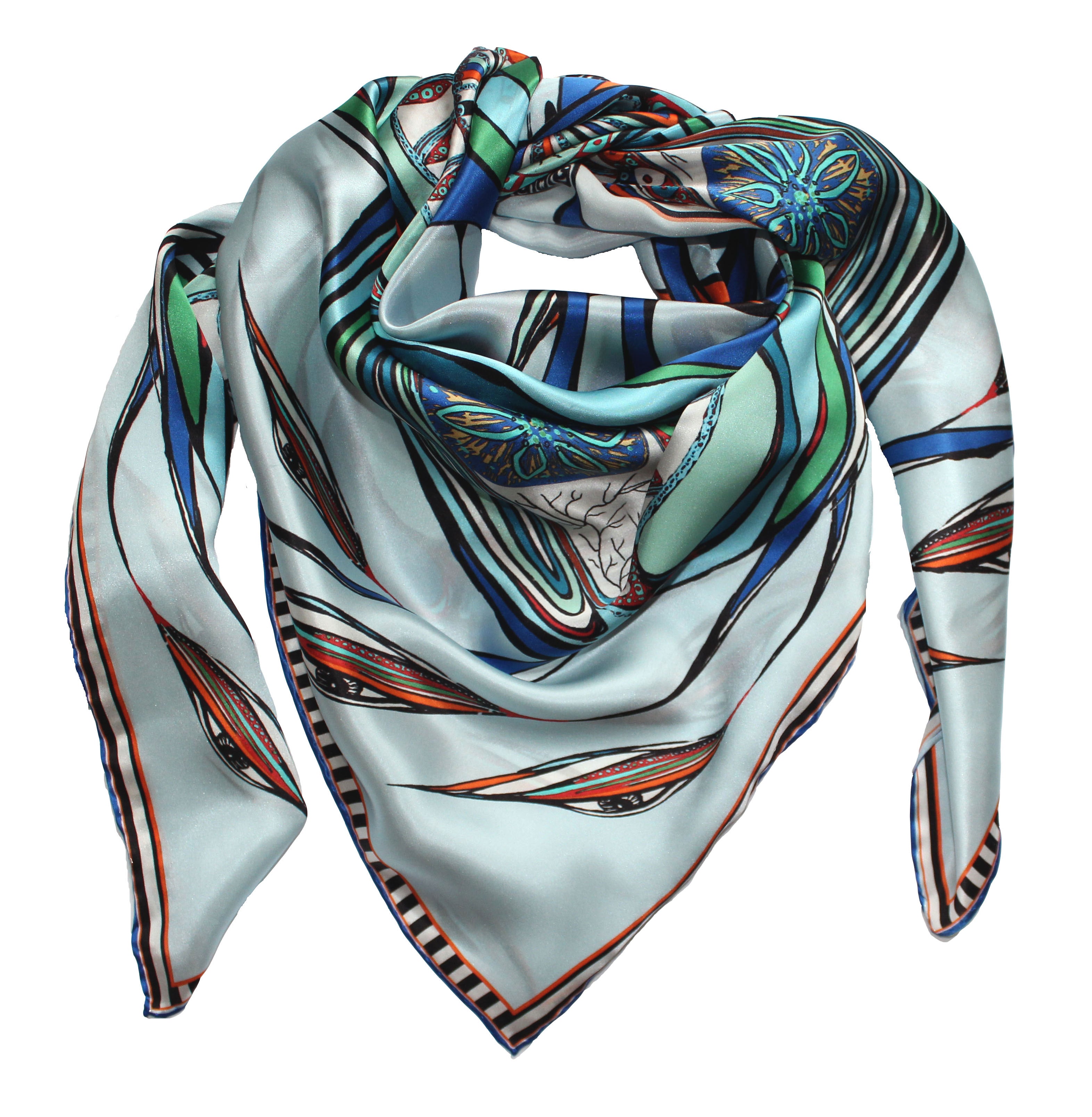 green eyes silk scarf rita white irish luxury fashion print designer