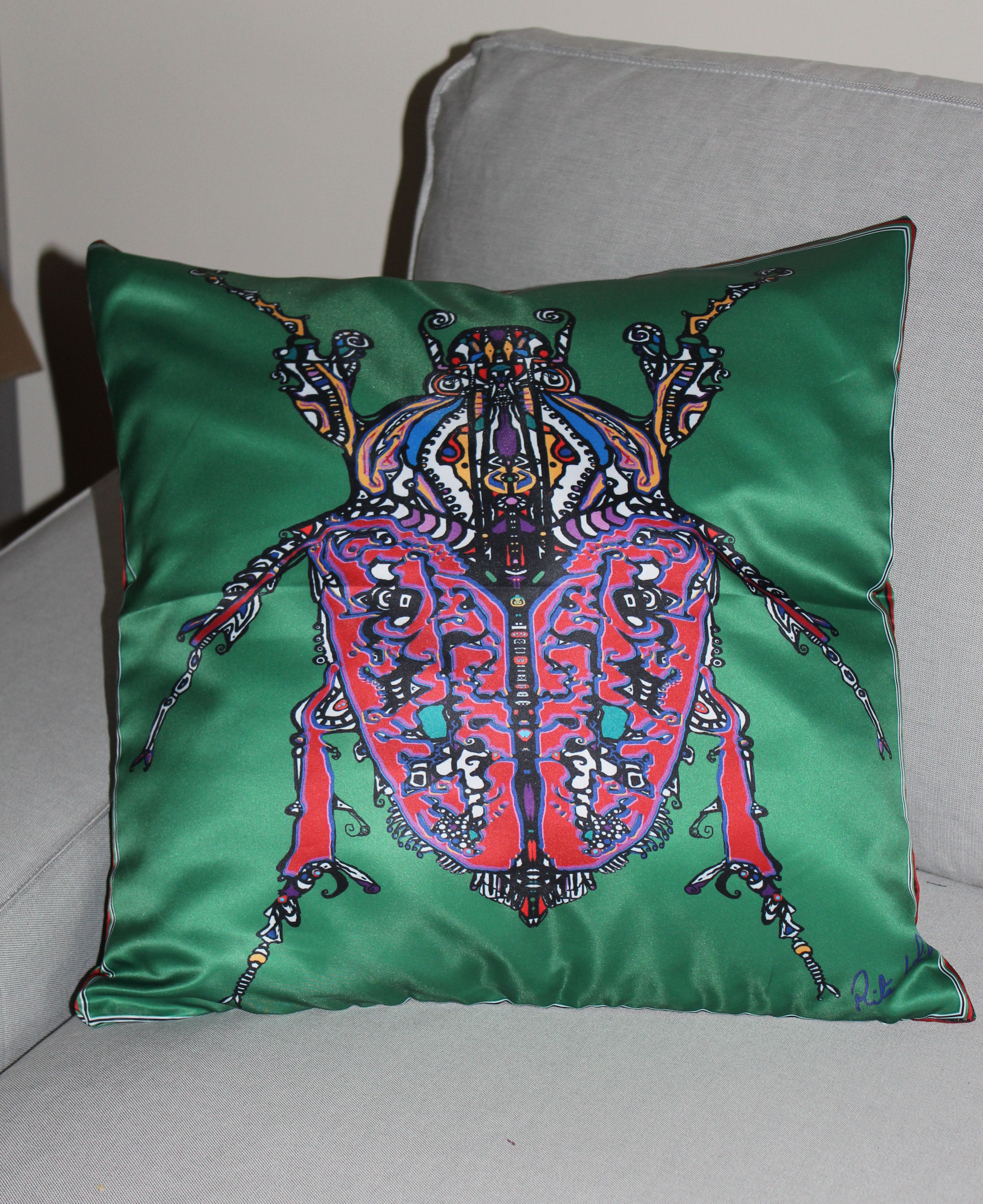 Green Beetle Cushion