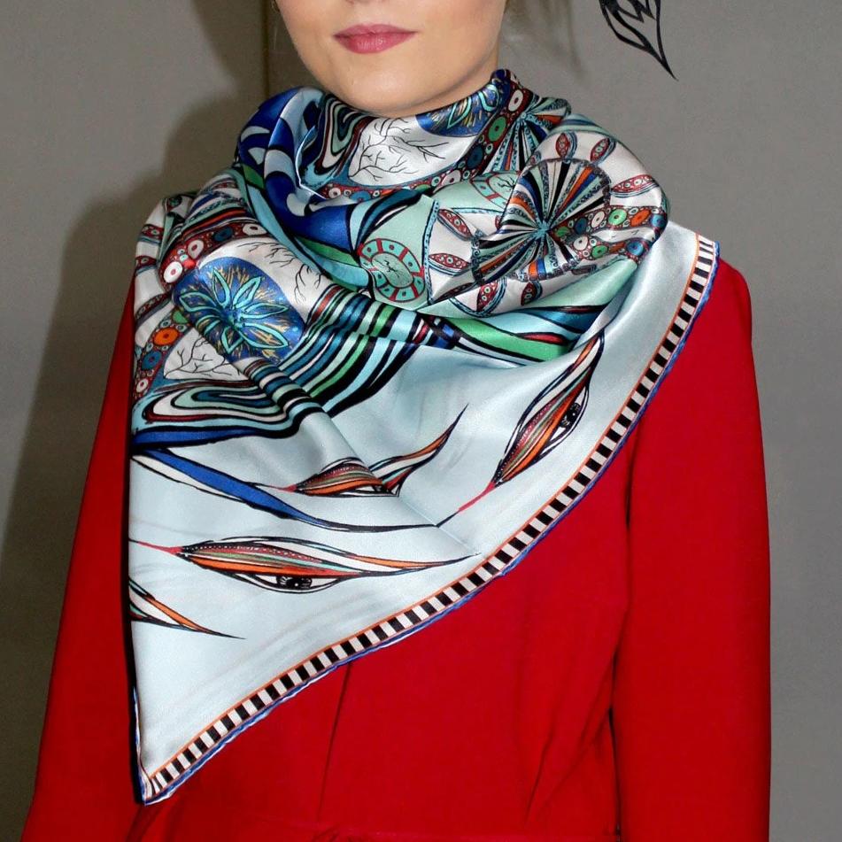green eyes silk scarf rita white irish luxury fashion print designer