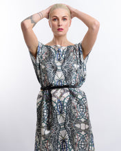 Juggling Wheels Print 100% Silk Dress