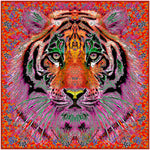 Orange Tiger, 110cm Square Silk Scarf