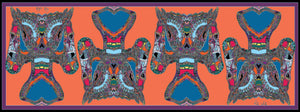 Horse Dressage Silk Scarf in Orange