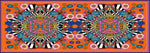 Orange Flower Burst, 100% Silk Twill, Long Rectangular Scarf
