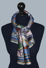 Navy Coral Heart, Silk Twilly Scarf