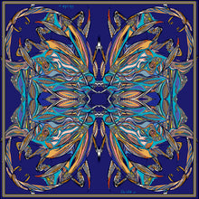 Navy Flame Large Scarf