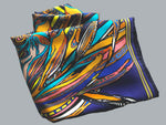 Navy Flame  Print, Silk Twilly Scarf