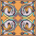 orange-birds-cotton silk large scarf-rita white irish designer