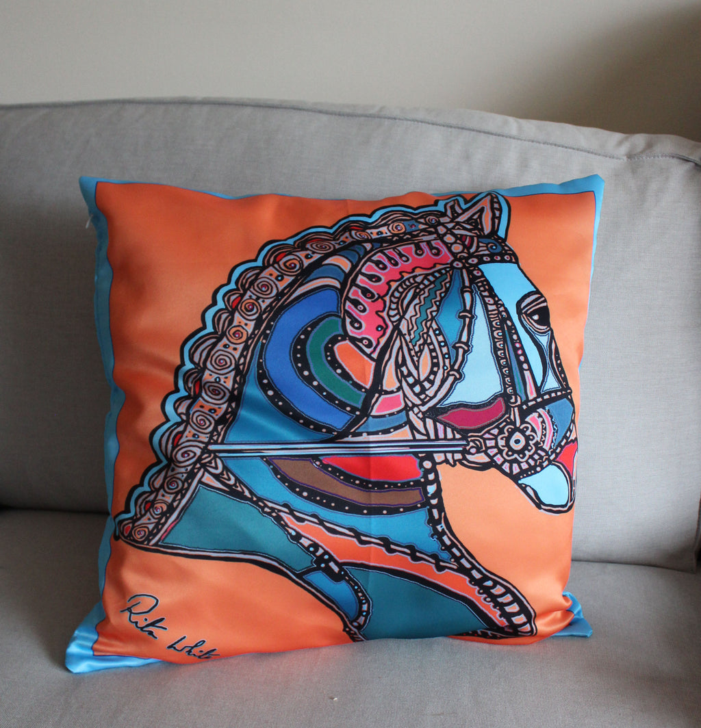 Orange Horse Corsage Cushion