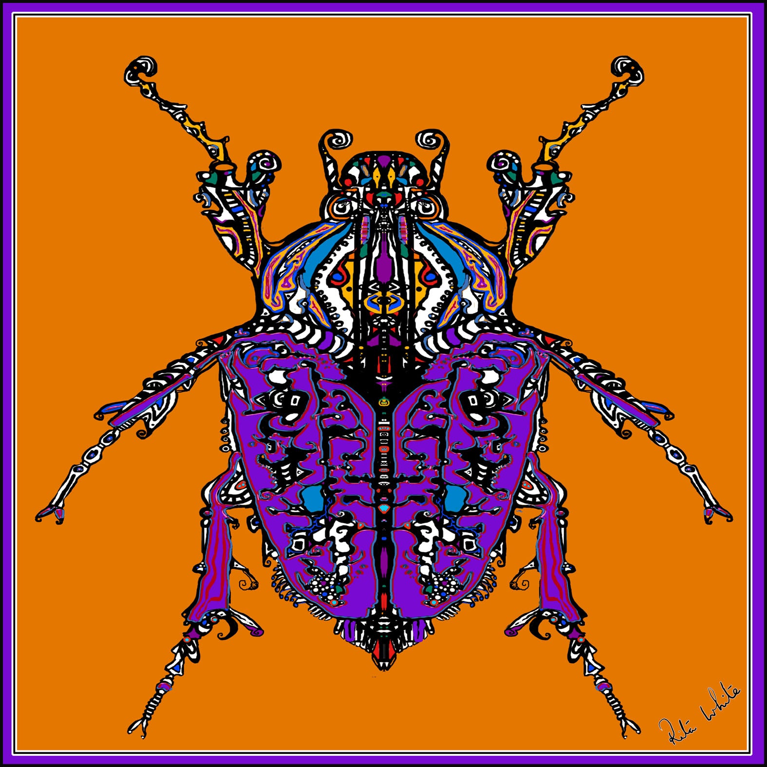 Orange Beetle Cushion