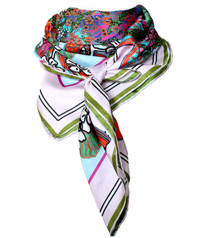 Flowers, 110cm Square Silk Scarf