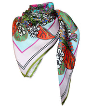 Flowers, 110cm Square Silk Scarf